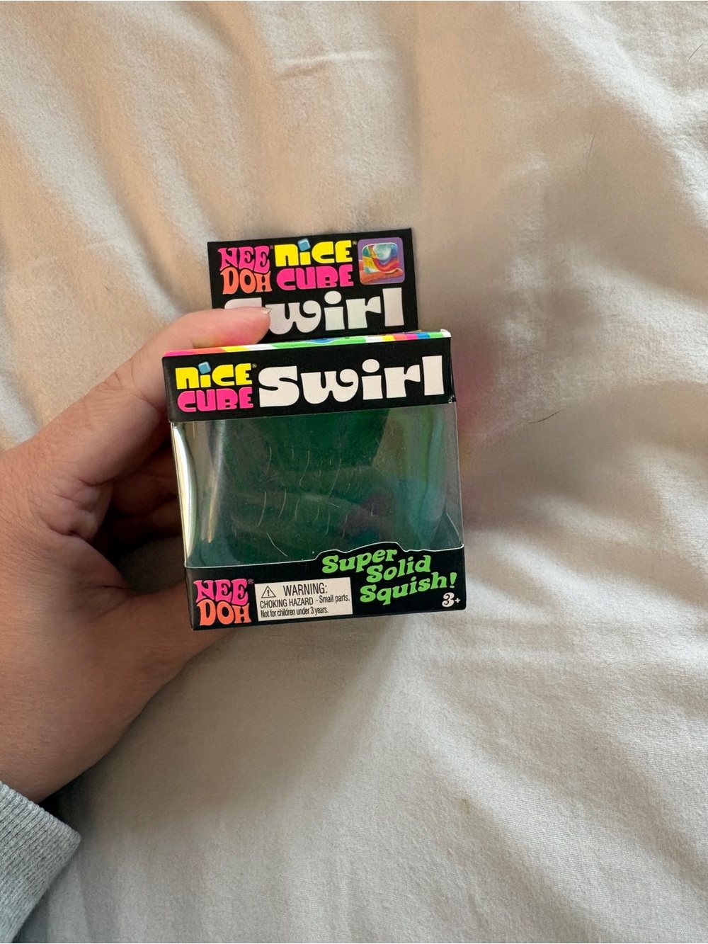 NeeDoh Nice Cube Swirl - Green Super Solid Squish